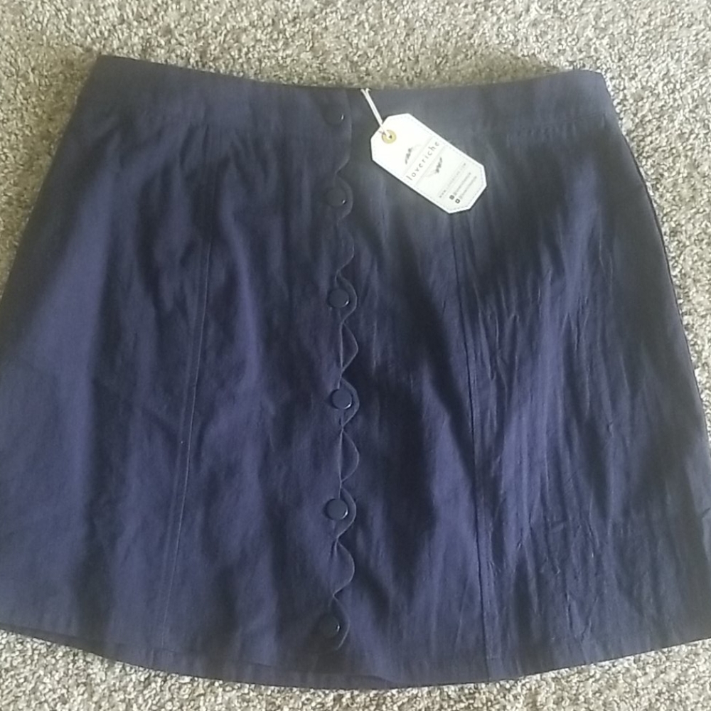 NWT Boutique Quality Navy Skirt 8